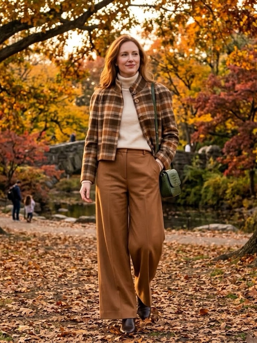 Vintage Fall Wool Plaid Jacket